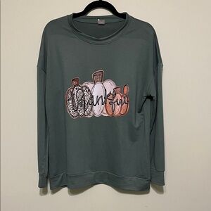 Green Thankful Pumpkin Sweatshirt